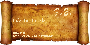 Féhn Ernő névjegykártya
